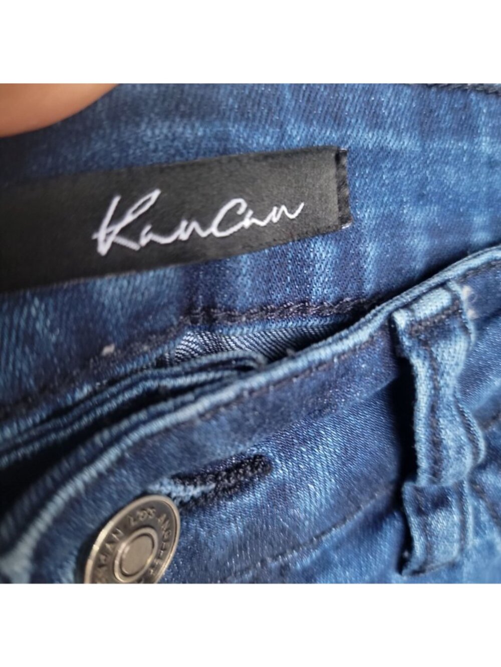 Kancan Women Denim Shorts Size L Blue Jean Spandex Blend KC6217D Los Angeles - Picture 3 of 5